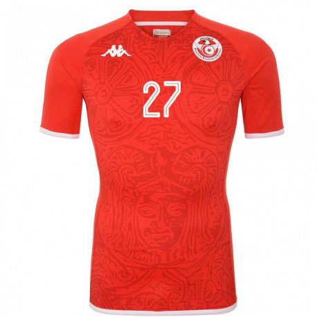 Kandiny Herren Tunesische Issam Jebali #27 Rot Heimtrikot Trikot 22-24 T-shirt