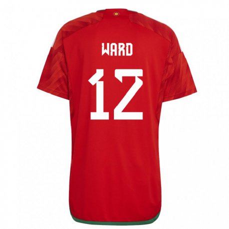 Kandiny Herren Walisische Danny Ward #12 Rot Heimtrikot Trikot 22-24 T-shirt