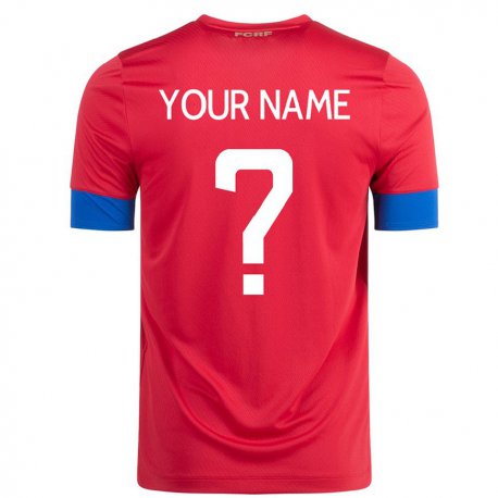 Kandiny Herren Costa-ricanische Ihren Namen #0 Rot Heimtrikot Trikot 22-24 T-shirt