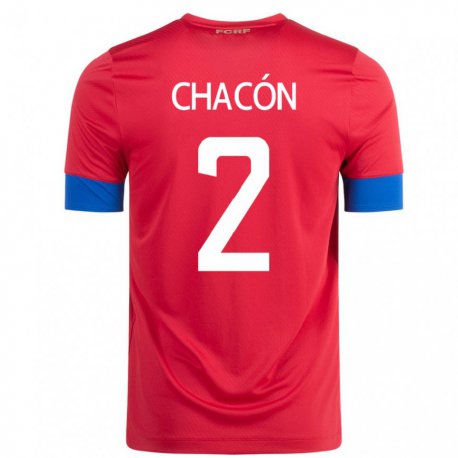 Kandiny Herren Costa-ricanische Daniel Chacon #2 Rot Heimtrikot Trikot 22-24 T-shirt