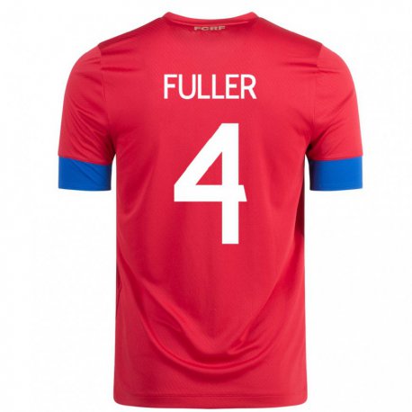 Kandiny Herren Costa-ricanische Keysher Fuller #4 Rot Heimtrikot Trikot 22-24 T-shirt
