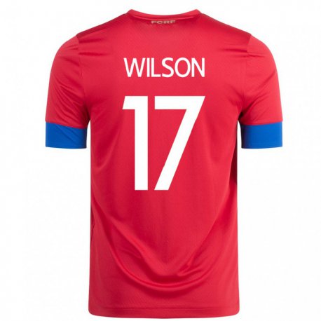 Kandiny Herren Costa-ricanische Roan Wilson #17 Rot Heimtrikot Trikot 22-24 T-shirt