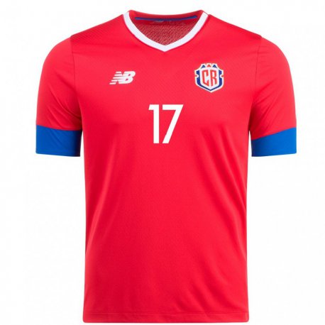 Kandiny Herren Costa-ricanische Roan Wilson #17 Rot Heimtrikot Trikot 22-24 T-shirt