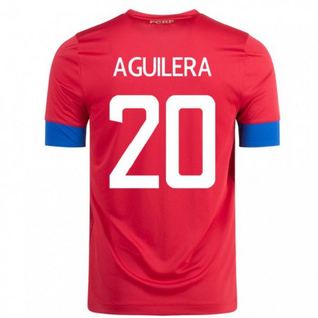 Kandiny Herren Costa-ricanische Brandon Aguilera #20 Rot Heimtrikot Trikot 22-24 T-shirt