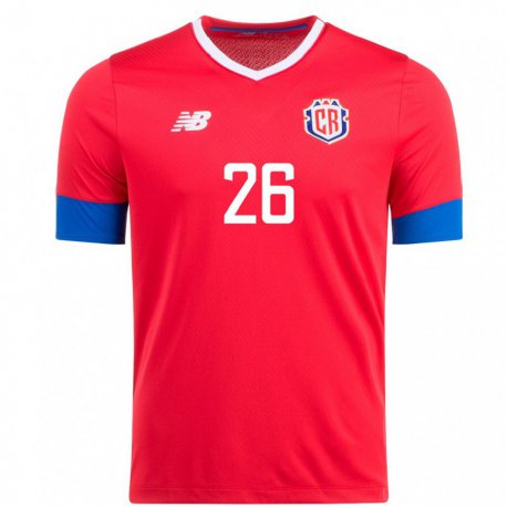 Kandiny Herren Costa-ricanische Alvaro Zamora #26 Rot Heimtrikot Trikot 22-24 T-shirt
