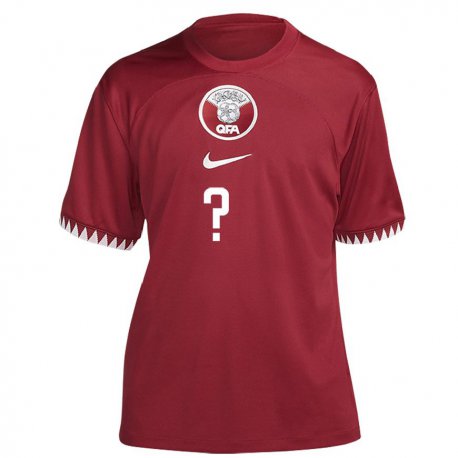 Kandiny Herren Katarische Ihren Namen #0 Kastanienbraun Heimtrikot Trikot 22-24 T-shirt