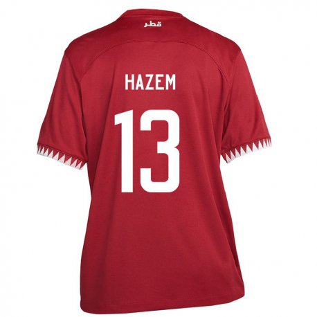Kandiny Herren Katarische Hazem Shehata #13 Kastanienbraun Heimtrikot Trikot 22-24 T-shirt