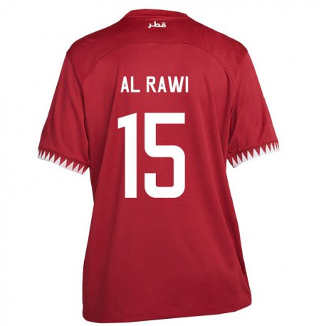 Kandiny Herren Katarische Bassam Al Rawi #15 Kastanienbraun Heimtrikot Trikot 22-24 T-shirt