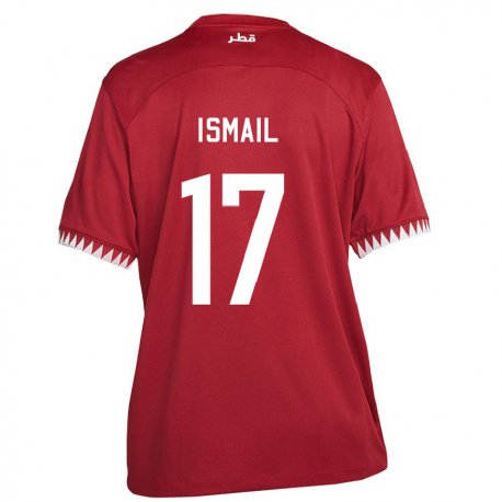 Kandiny Herren Katarische Ismail Mohamad #17 Kastanienbraun Heimtrikot Trikot 22-24 T-shirt