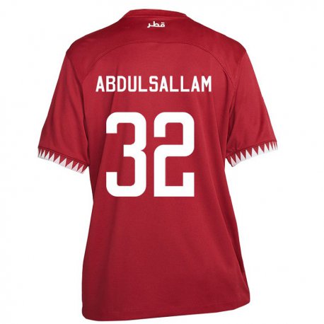 Kandiny Herren Katarische Jassem Gaber Abdulsallam #32 Kastanienbraun Heimtrikot Trikot 22-24 T-shirt