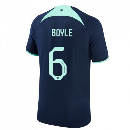 Kandiny Herren Australische Martin Boyle #6 Dunkelblau Auswärtstrikot Trikot 22-24 T-shirt