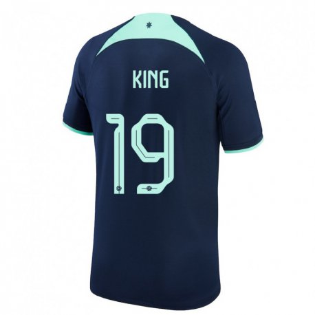 Kandiny Herren Australische Joel King #19 Dunkelblau Auswärtstrikot Trikot 22-24 T-shirt