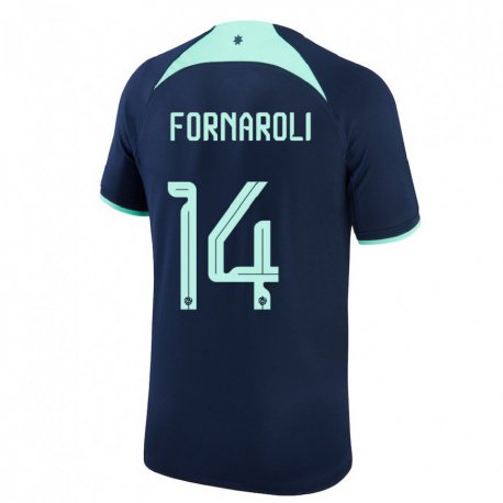 Kandiny Herren Australische Bruno Fornaroli #14 Dunkelblau Auswärtstrikot Trikot 22-24 T-shirt