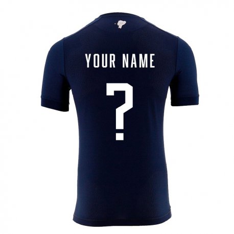 Kandiny Herren Ecuadorianische Ihren Namen #0 Marineblau Auswärtstrikot Trikot 22-24 T-shirt