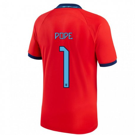 Kandiny Herren Englische Nick Pope #1 Rot Auswärtstrikot Trikot 22-24 T-shirt