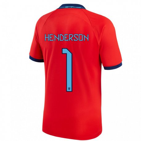 Kandiny Herren Englische Dean Henderson #1 Rot Auswärtstrikot Trikot 22-24 T-shirt
