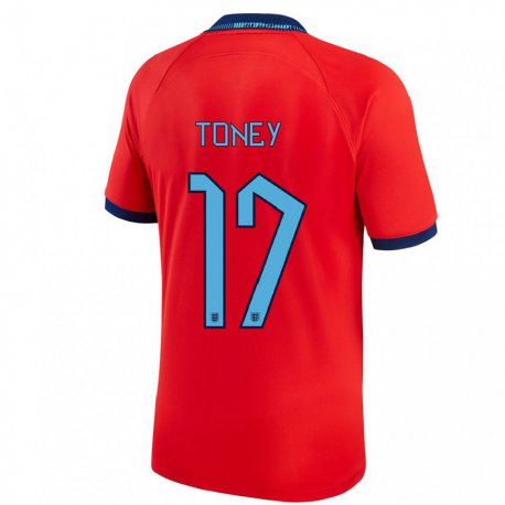Kandiny Herren Englische Ivan Toney #17 Rot Auswärtstrikot Trikot 22-24 T-shirt