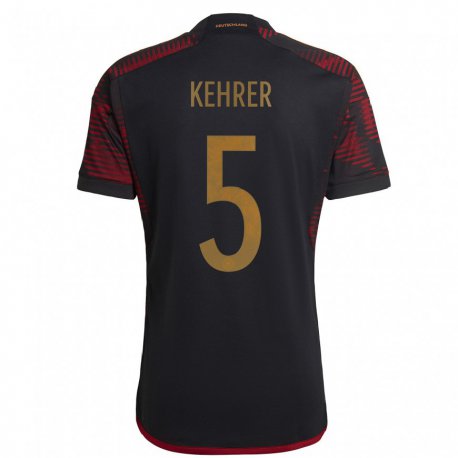 Kandiny Herren Deutsche Thilo Kehrer #5 Schwarz Kastanienbraun Auswärtstrikot Trikot 22-24 T-shirt