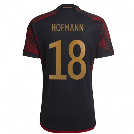 Kandiny Herren Deutsche Jonas Hofmann #18 Schwarz Kastanienbraun Auswärtstrikot Trikot 22-24 T-shirt
