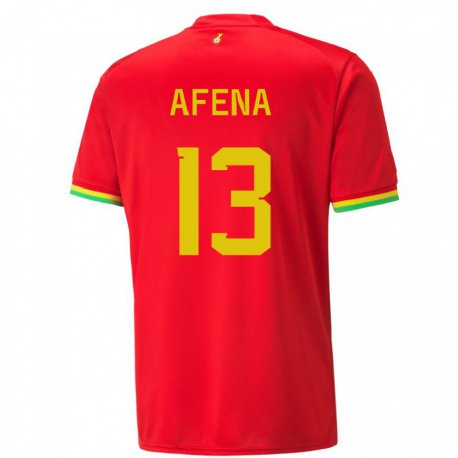 Kandiny Herren Ghanaische Felix Afena-gyan #13 Rot Auswärtstrikot Trikot 22-24 T-shirt