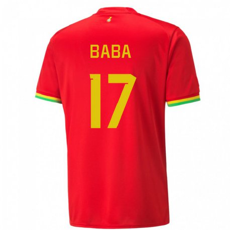 Kandiny Herren Ghanaische Abdul-rahman Baba #17 Rot Auswärtstrikot Trikot 22-24 T-shirt