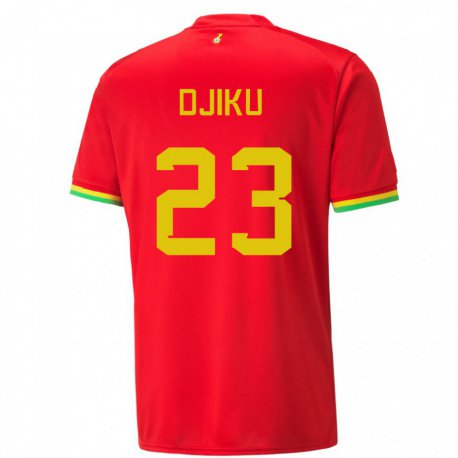 Kandiny Herren Ghanaische Alexander Djiku #23 Rot Auswärtstrikot Trikot 22-24 T-shirt