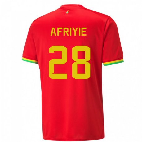 Kandiny Herren Ghanaische Daniel Afriyie #28 Rot Auswärtstrikot Trikot 22-24 T-shirt