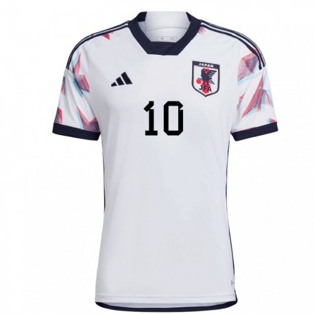 Kandiny Herren Japanische Takumi Minamino #10 Weiß Auswärtstrikot Trikot 22-24 T-shirt