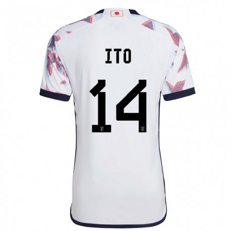 Kandiny Herren Japanische Junya Ito #14 Weiß Auswärtstrikot Trikot 22-24 T-shirt