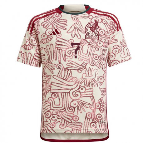 Kandiny Herren Mexikanische Ihren Namen #0 Wunder Weiß Rot Auswärtstrikot Trikot 22-24 T-shirt