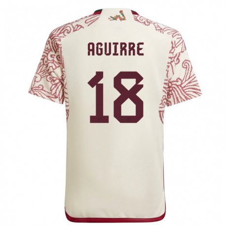Kandiny Herren Mexikanische Eduardo Aguirre #18 Wunder Weiß Rot Auswärtstrikot Trikot 22-24 T-shirt