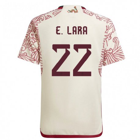 Kandiny Herren Mexikanische Emilio Lara #22 Wunder Weiß Rot Auswärtstrikot Trikot 22-24 T-shirt