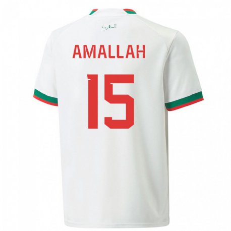 Kandiny Herren Marokkanische Selim Amallah #15 Weiß Auswärtstrikot Trikot 22-24 T-shirt