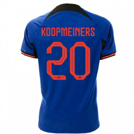 Kandiny Herren Niederländische Teun Koopmeiners #20 Königsblau Auswärtstrikot Trikot 22-24 T-shirt