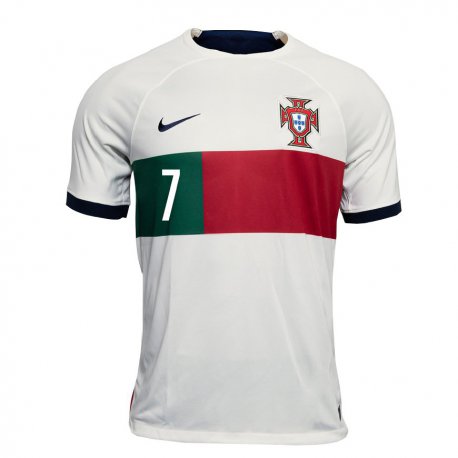 Kandiny Herren Portugiesische Cristiano Ronaldo #7 Weiß Auswärtstrikot Trikot 22-24 T-shirt
