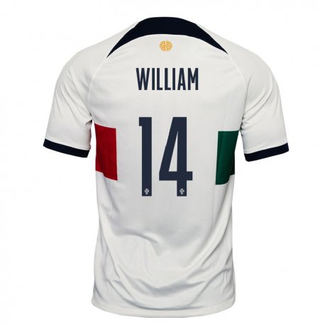 Kandiny Herren Portugiesische William Carvalho #14 Weiß Auswärtstrikot Trikot 22-24 T-shirt