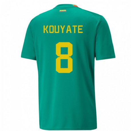 Kandiny Herren Senegalesische Cheikhou Kouyate #8 Grün Auswärtstrikot Trikot 22-24 T-shirt