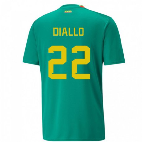 Kandiny Herren Senegalesische Abdou Diallo #22 Grün Auswärtstrikot Trikot 22-24 T-shirt
