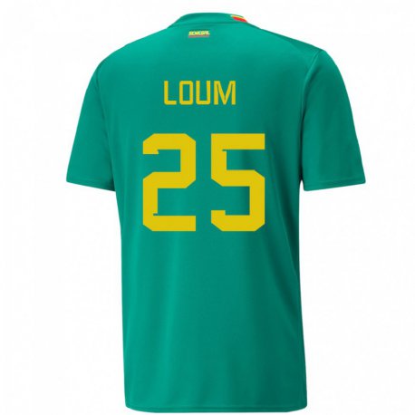 Kandiny Herren Senegalesische Mamadou Loum #25 Grün Auswärtstrikot Trikot 22-24 T-shirt