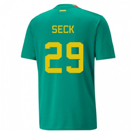 Kandiny Herren Senegalesische Demba Seck #29 Grün Auswärtstrikot Trikot 22-24 T-shirt