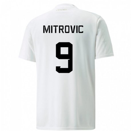 Kandiny Herren Serbische Aleksandar Mitrovic #9 Weiß Auswärtstrikot Trikot 22-24 T-shirt