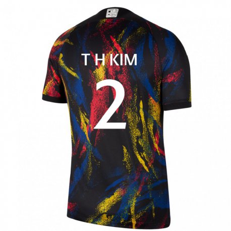 Kandiny Herren Südkoreanische Tae-hwan Kim #2 Mehrfarbig Auswärtstrikot Trikot 22-24 T-shirt