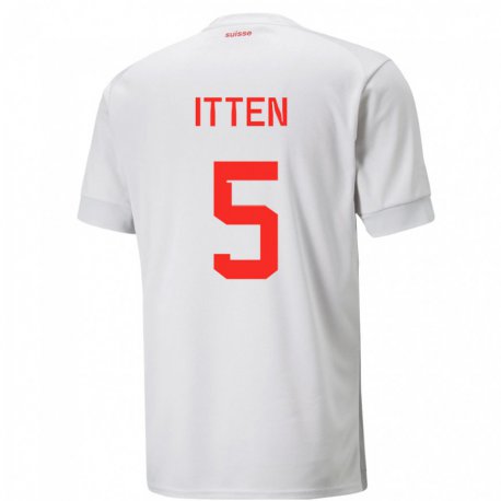 Kandiny Herren Schweizer Cedric Itten #5 Weiß Auswärtstrikot Trikot 22-24 T-shirt