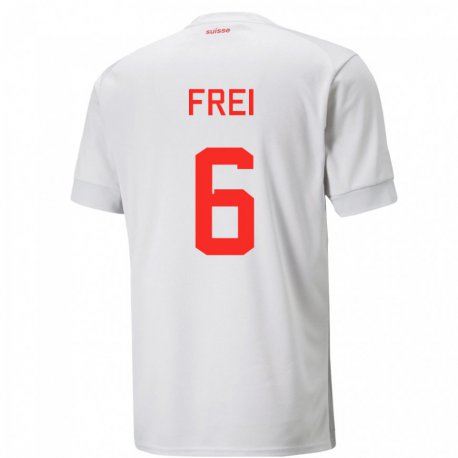 Kandiny Herren Schweizer Fabian Frei #6 Weiß Auswärtstrikot Trikot 22-24 T-shirt