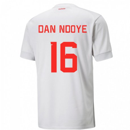 Kandiny Herren Schweizer Dan Ndoye #16 Weiß Auswärtstrikot Trikot 22-24 T-shirt
