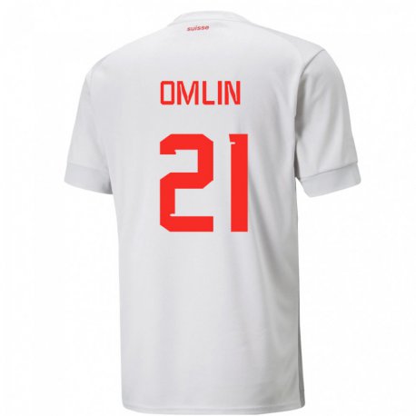 Kandiny Herren Schweizer Jonas Omlin #21 Weiß Auswärtstrikot Trikot 22-24 T-shirt