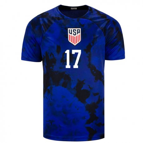 Kandiny Herren Us-amerikanische Malik Tillman #17 Königsblau Auswärtstrikot Trikot 22-24 T-shirt