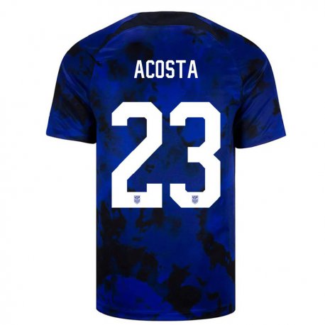 Kandiny Herren Us-amerikanische Kellyn Acosta #23 Königsblau Auswärtstrikot Trikot 22-24 T-shirt