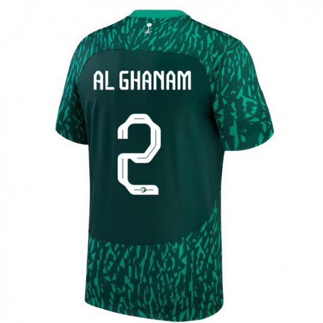 Kandiny Herren Saudi-arabische Sultan Al Ghanaischem #2 Dunkelgrün Auswärtstrikot Trikot 22-24 T-shirt