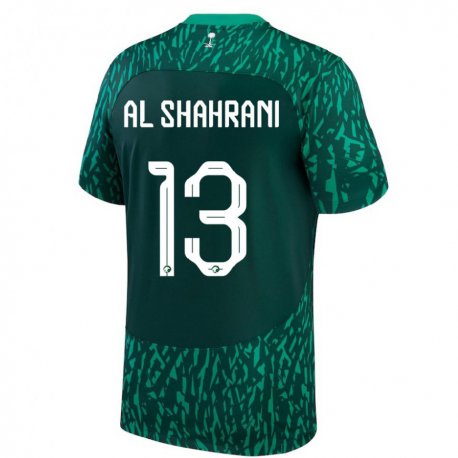 Kandiny Herren Saudi-arabische Yaseer Al Shahrani #13 Dunkelgrün Auswärtstrikot Trikot 22-24 T-shirt